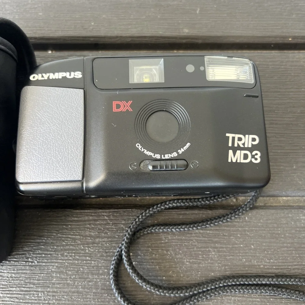 Vintage Olympus trip MD 3 DX 35mm Point-shoot Compact film camera Untested